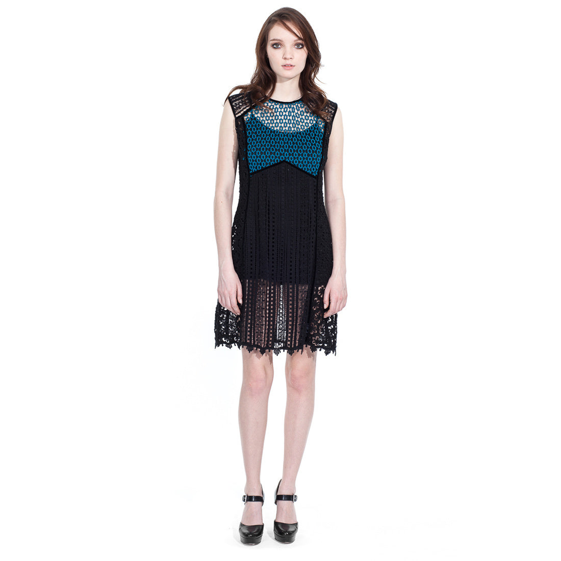 Lace, Eyelet and Knit fabric dress - Vishal Enterprises Inc