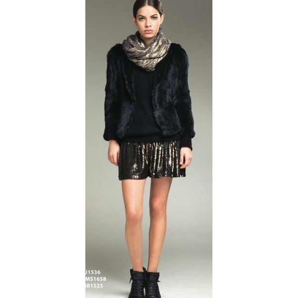 Metallic Scarf and Skirt with Fur Jacket - Vishal Enterprises Inc